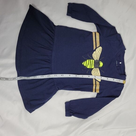 NAME IT dress navy blue bee long sleeve ruffle tunic 9-12m‎ - Picture 6 of 7